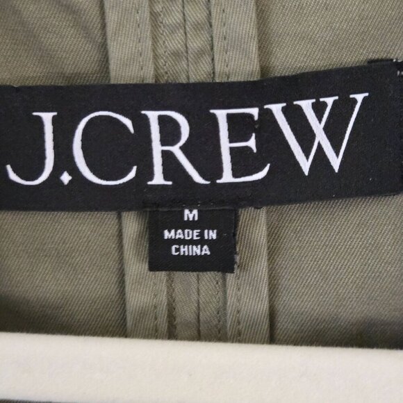 J.Crew Cotton Blazer Jacket Olive Gold Buttons 2023 Sustainable Size M - Picture 8 of 10